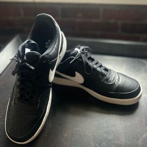 Nike Men's Court Vision Low Black and White